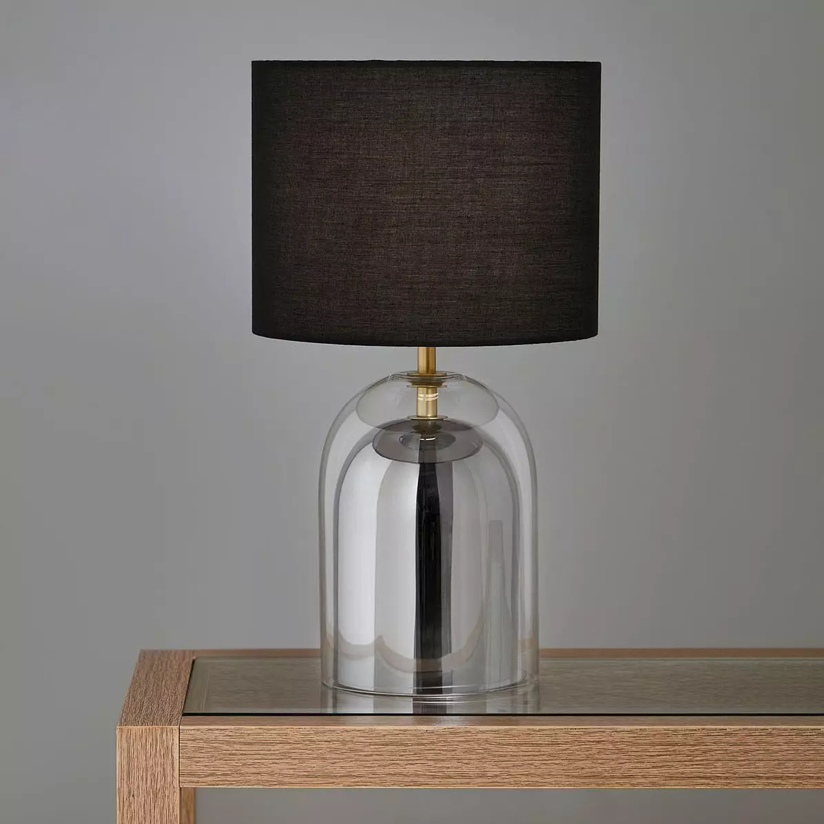 eminza Lampe à poser en verre (H40 cm) Dulcia Noir