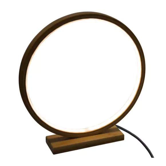 Eminza Lampe à Poser LED (H32 Cm) Ronde Bois