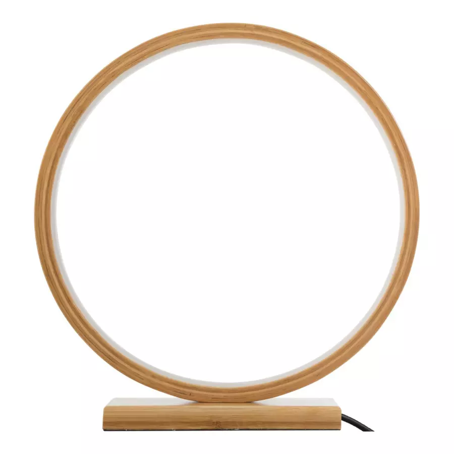 Eminza Lampe à Poser LED (H32 Cm) Ronde Bois