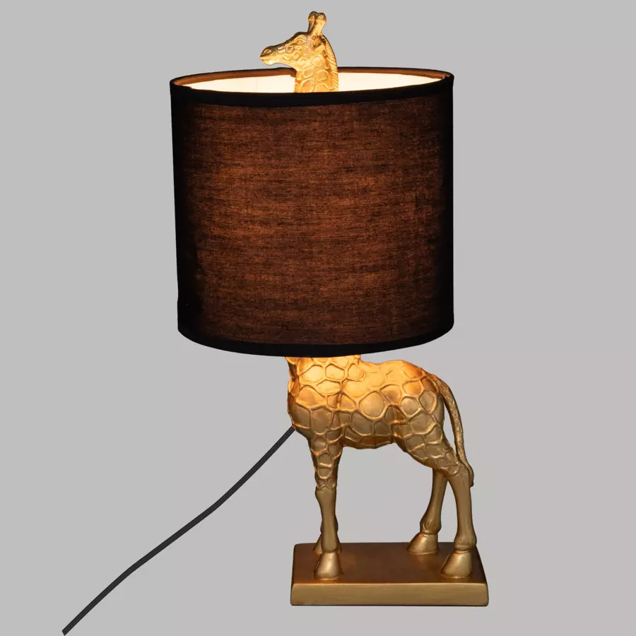 Eminza Lampe à Poser Métal (H42 Cm) Girafe Dorée