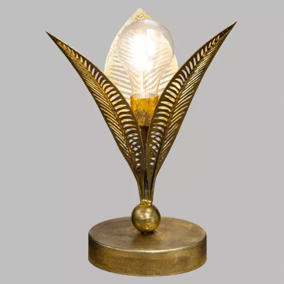 Eminza Lampe à Poser Métal LED (H25 Cm) Feuille Or