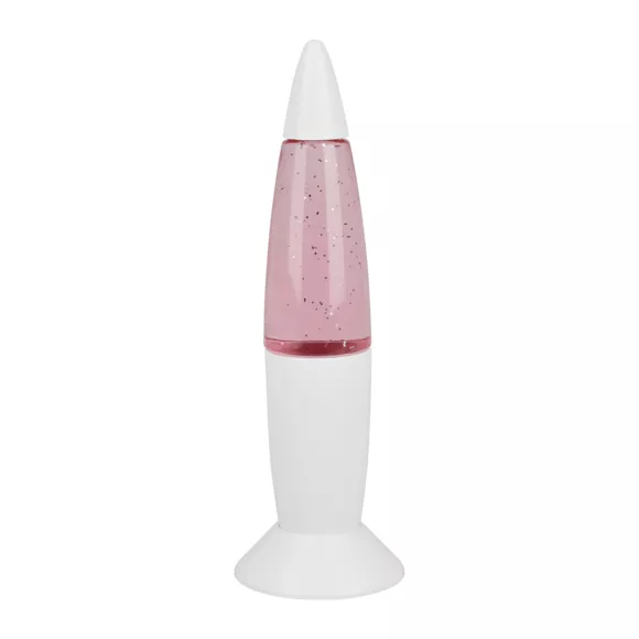 Eminza Lampe Lave Enfant à Paillettes (H19 Cm) Rose