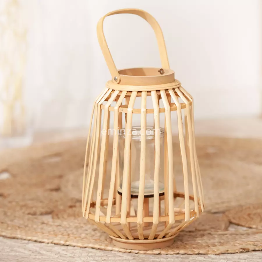 Eminza Lanterne En Rotin (H35 Cm) Naturalys Beige
