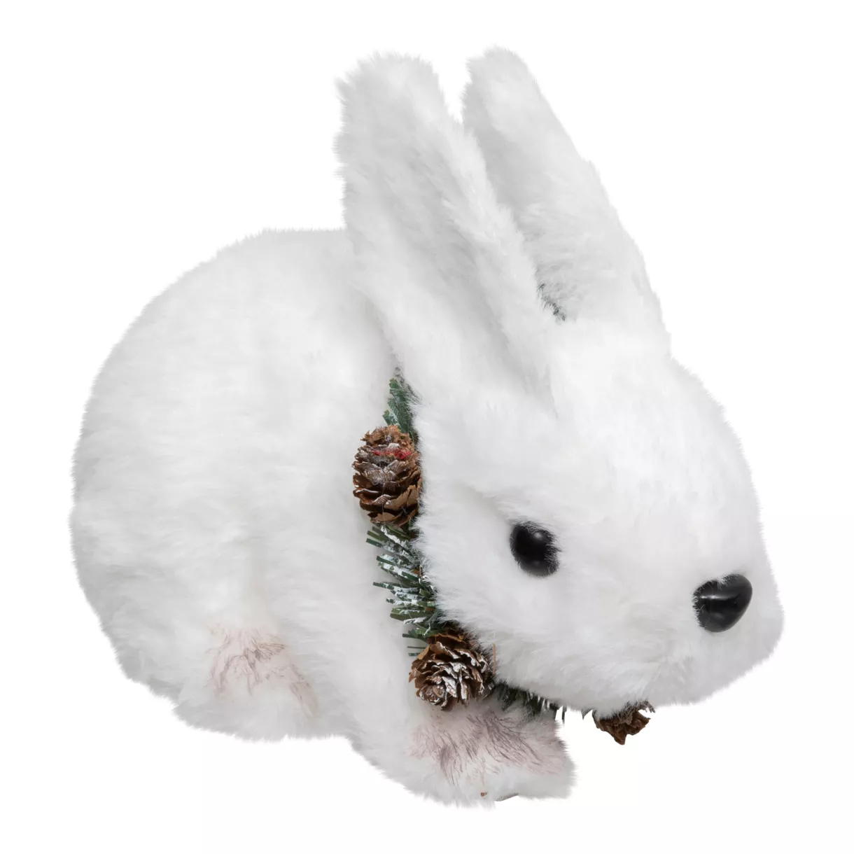 eminza Lapin de Noël déco (H13 cm) Collier nature
