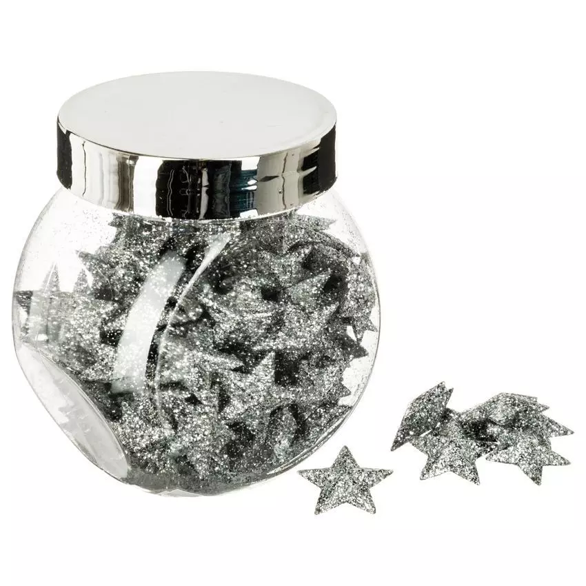 eminza Lot de 100 étoiles à parsemer Argent