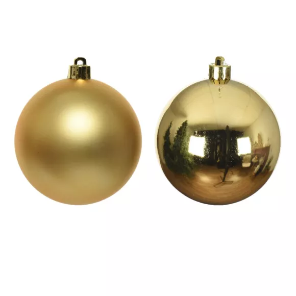 Eminza Lot De 12 Boules De Noël (D60 Mm) Alpine Or