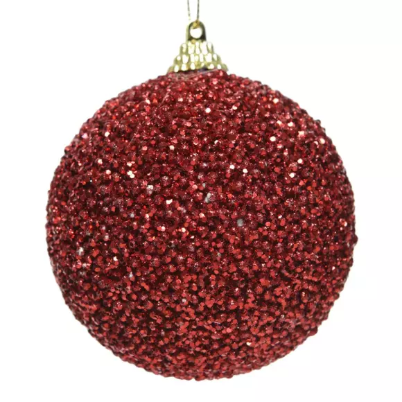 Eminza Lot De 12 Boules De Noël (D80 Mm) Sury Rouge
