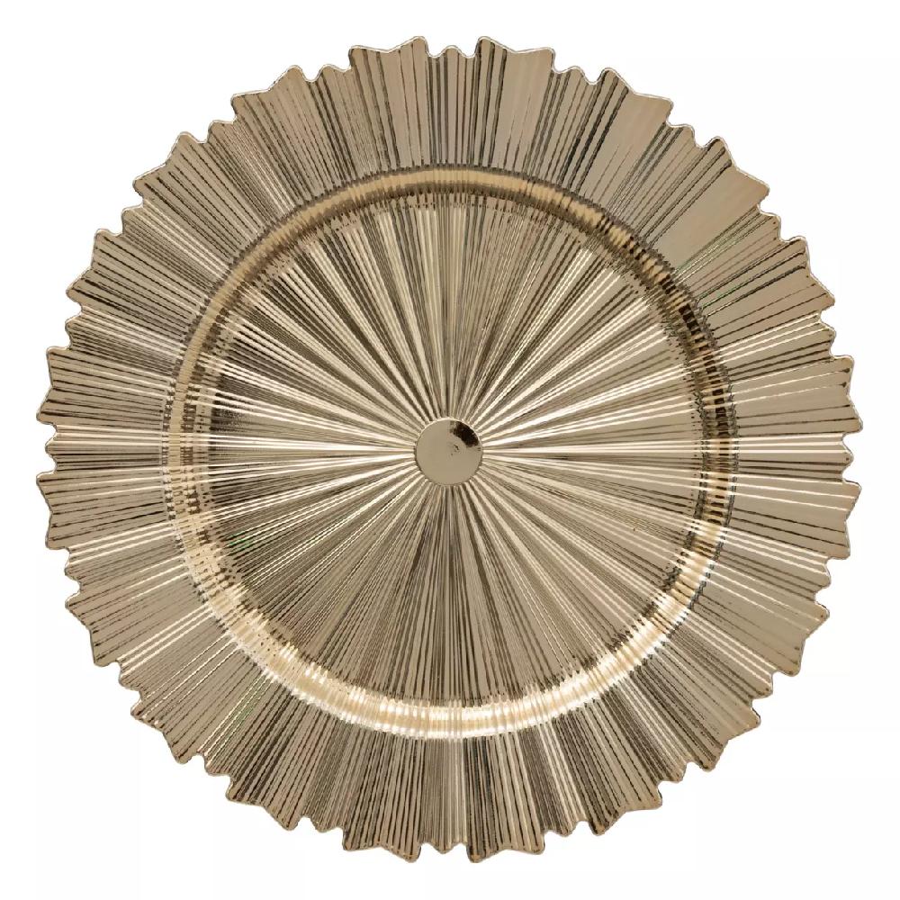 eminza Lot de 12 dessous d'assiette Art déco Or