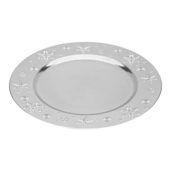 Eminza Lot De 12 Dessous D'assiette Flocon Argent