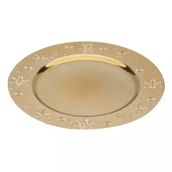 Eminza Lot De 12 Dessous D'assiette Flocon Or