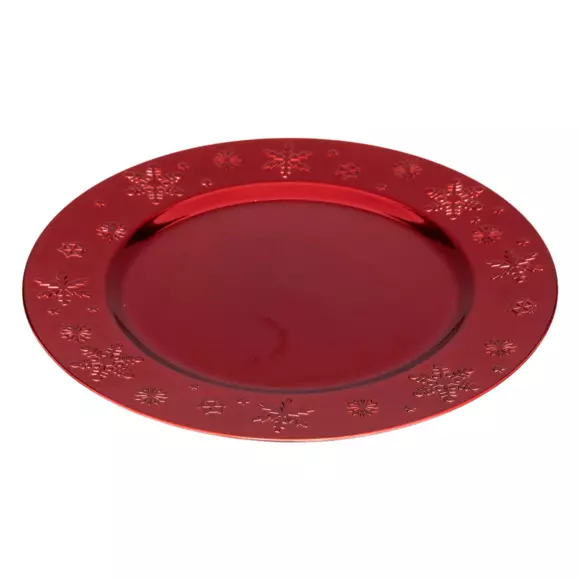 Eminza Lot De 12 Dessous D'assiette Flocon Rouge