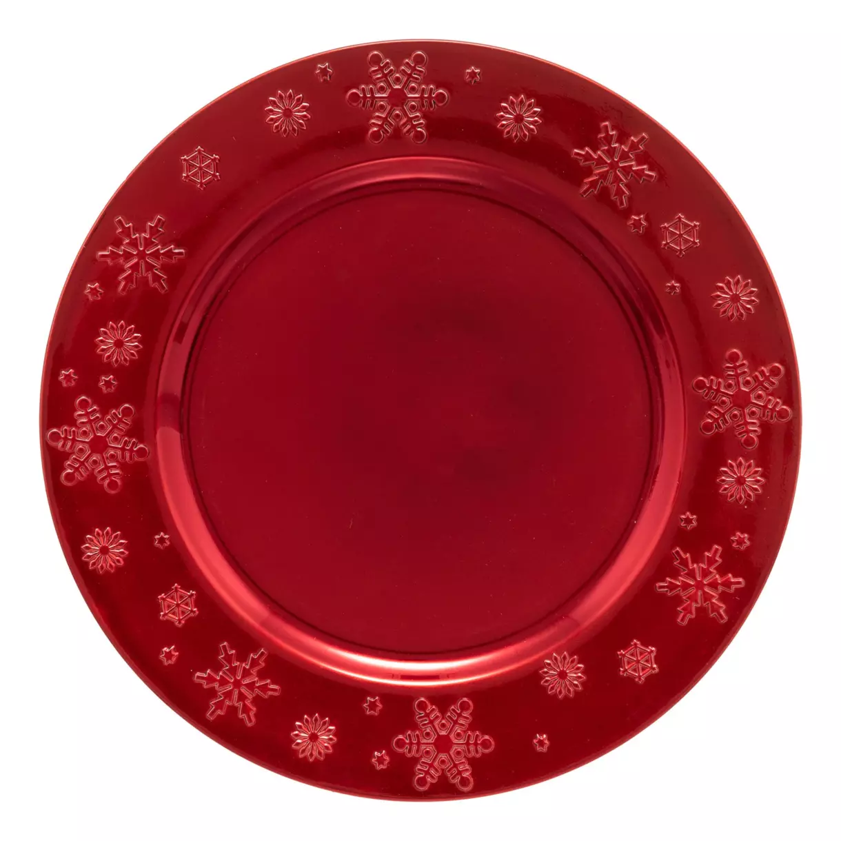 eminza Lot de 12 dessous d'assiette Flocon Rouge