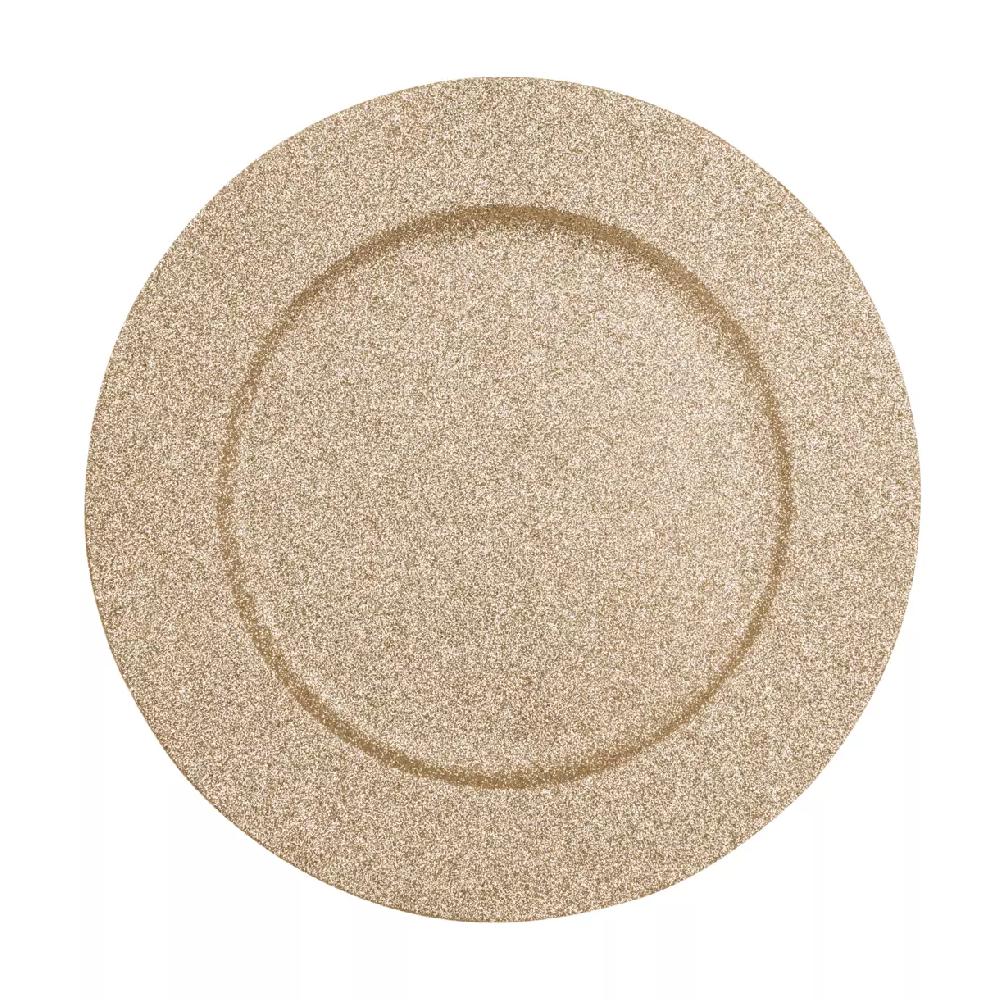 eminza Lot de 12 dessous d'assiette Pailletées Or
