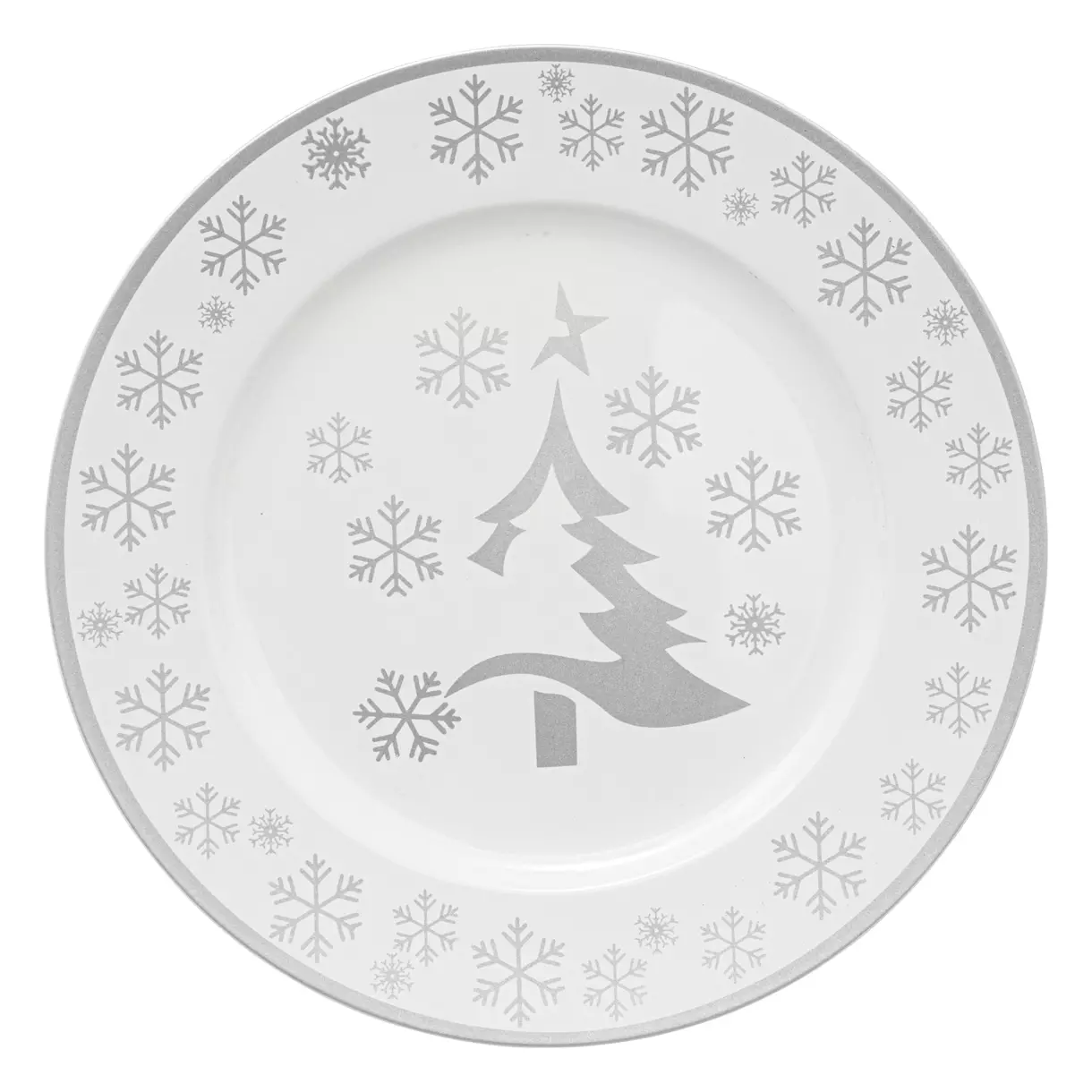 eminza Lot de 12 dessous d'assiette Sapin Argent