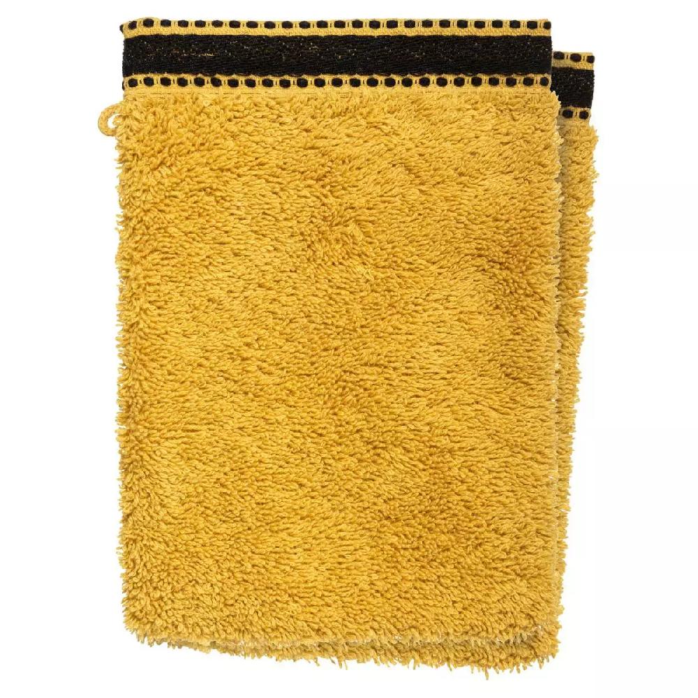 eminza Lot de 2 gants de toilette Joia Jaune ocre
