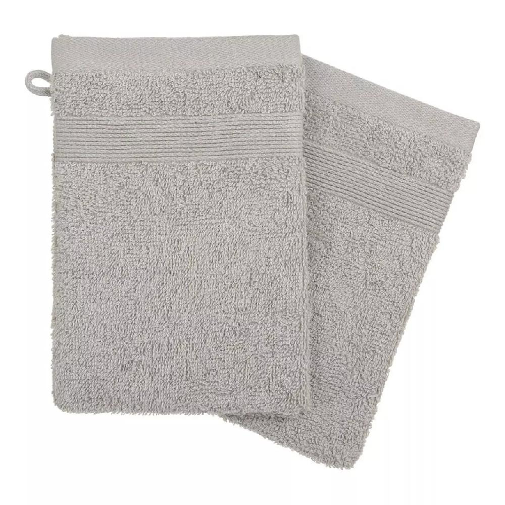 eminza Lot de 2 gants de toilette Vita Taupe