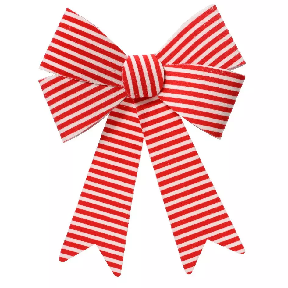eminza Lot de 2 noeuds (H29 cm) Rayures Rouge