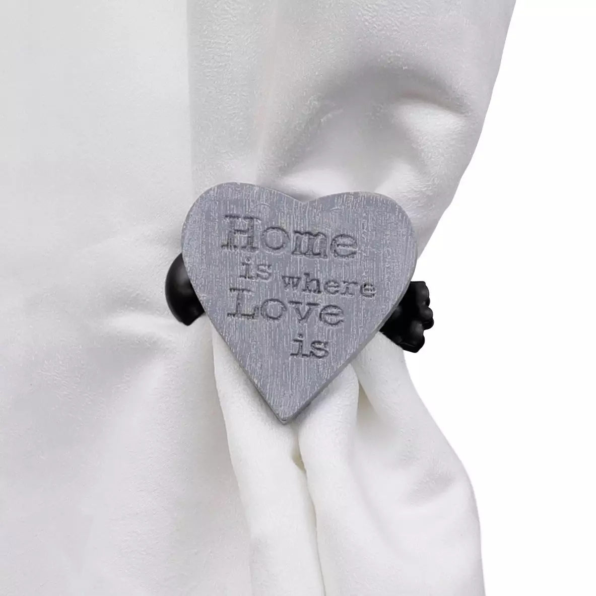eminza Lot de 2 pinces rideau Amore Gris blanc