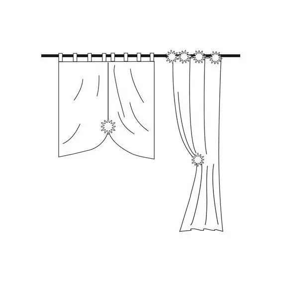 Eminza Lot De 2 Pinces Rideaux Lina Noires