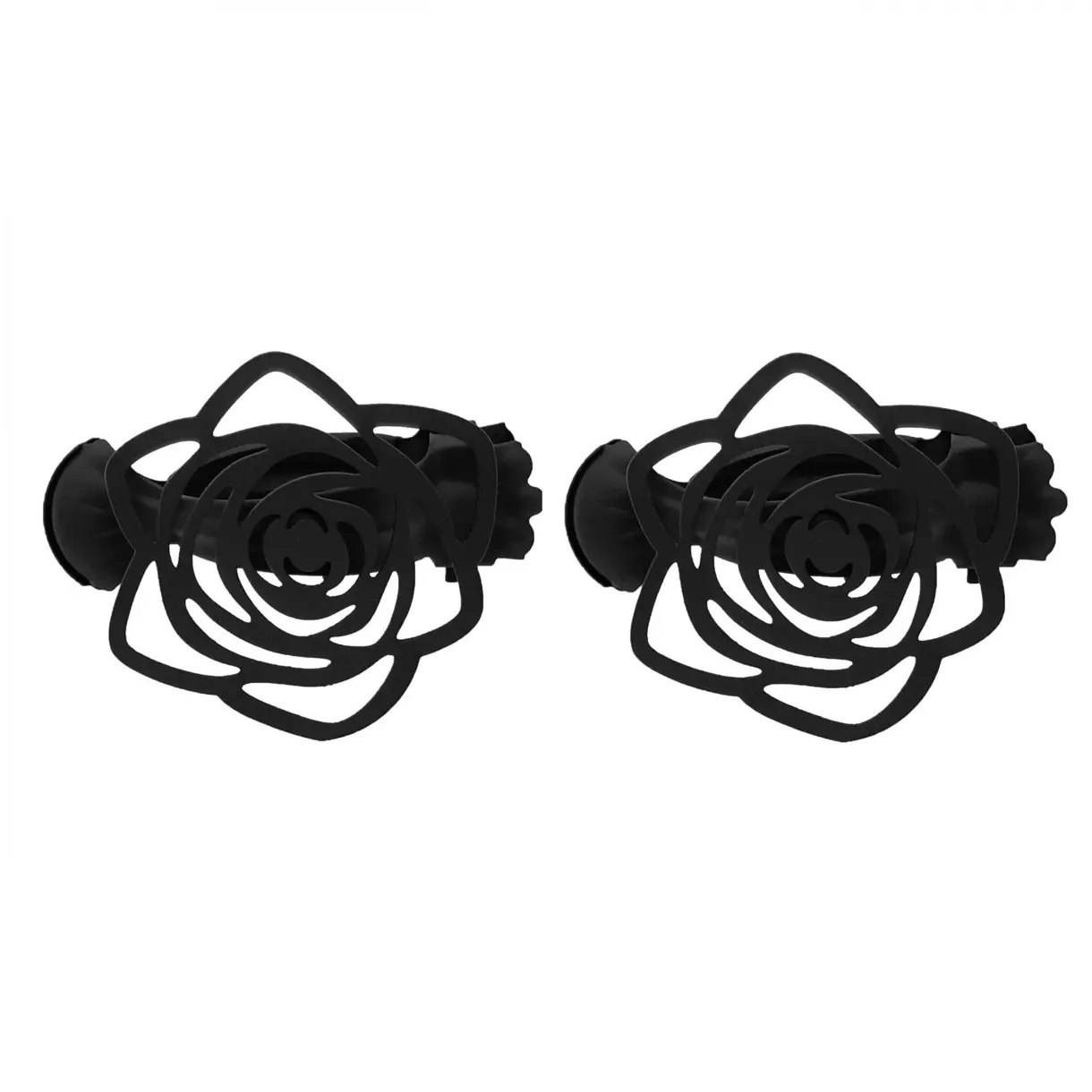 eminza Lot de 2 pinces rideaux Lina Noires