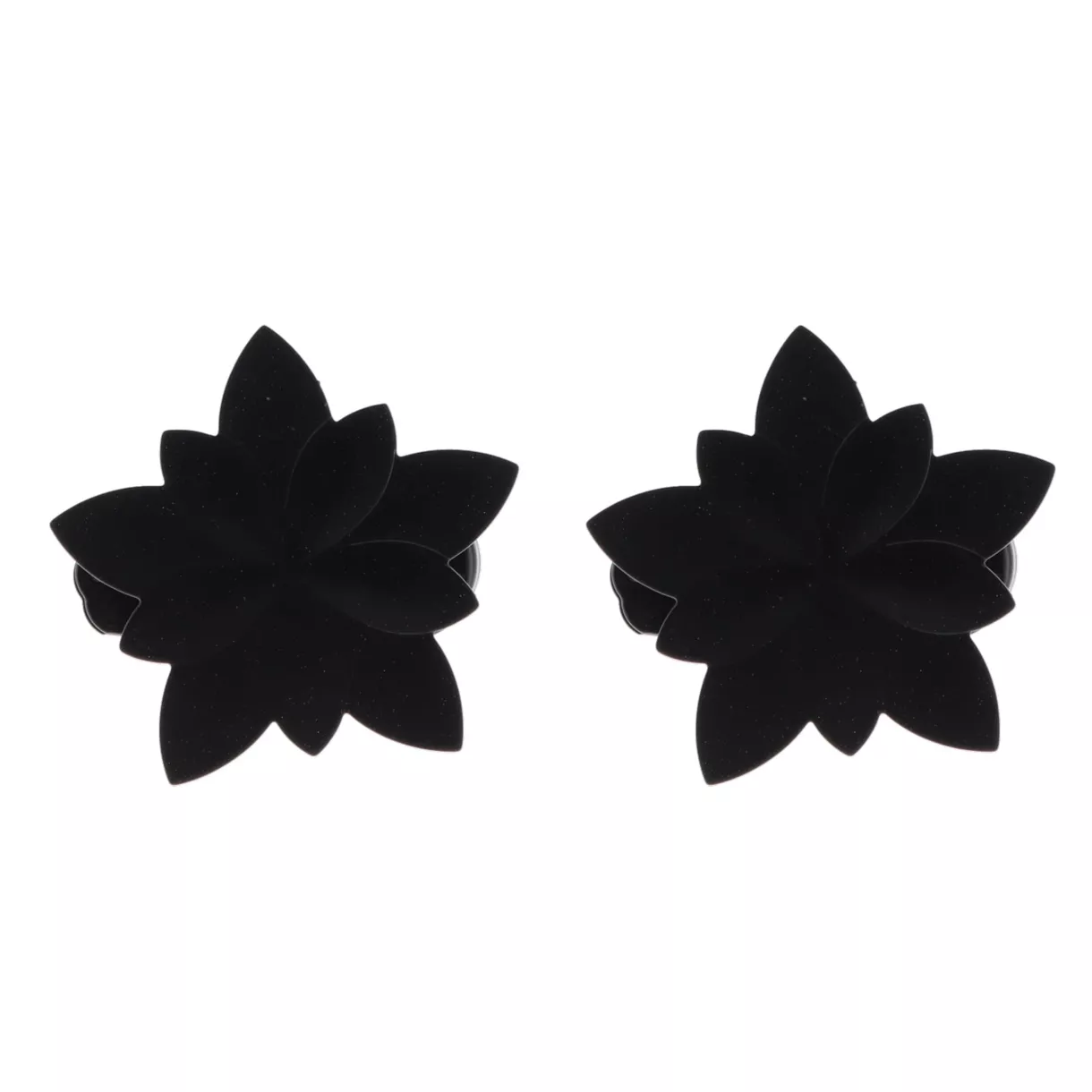 eminza Lot de 2 pinces rideaux Nymphéas Noir mat