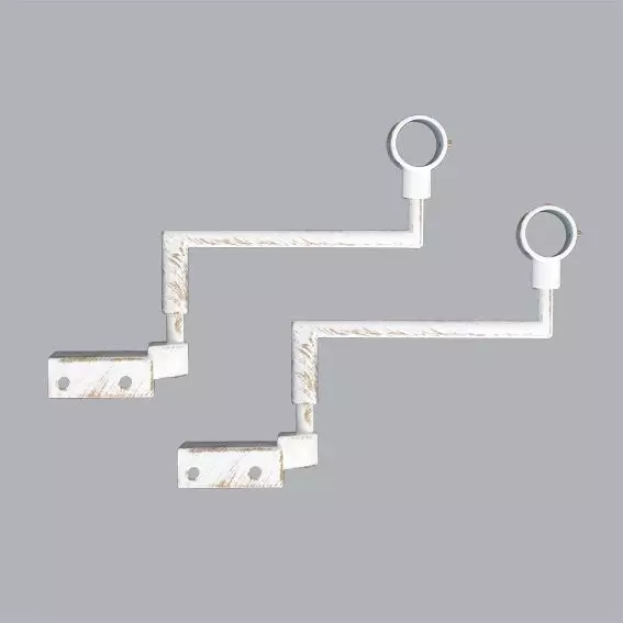 eminza Lot de 2 supports Fix'vit (L180 - D20 mm) Blanc