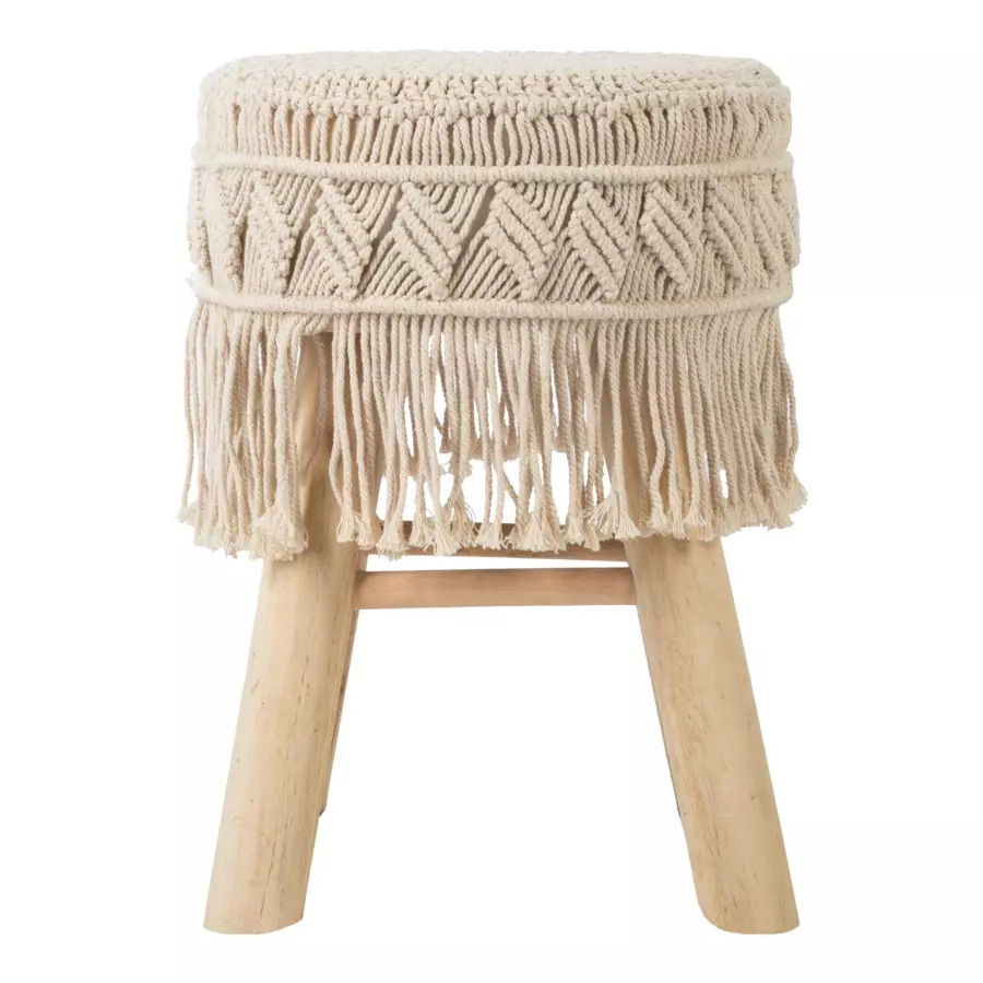 Eminza Lot De 2 Tabourets (H42 Cm) Macrame Eté Beige