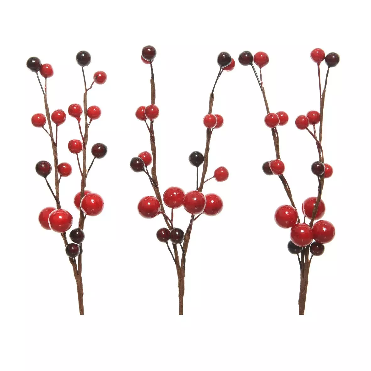 eminza Lot de 3 branches de Baies (8 cm) Billa Rouge