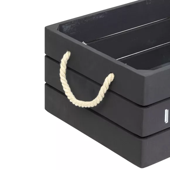 Eminza Lot De 3 Cagettes Bois Denys Grises