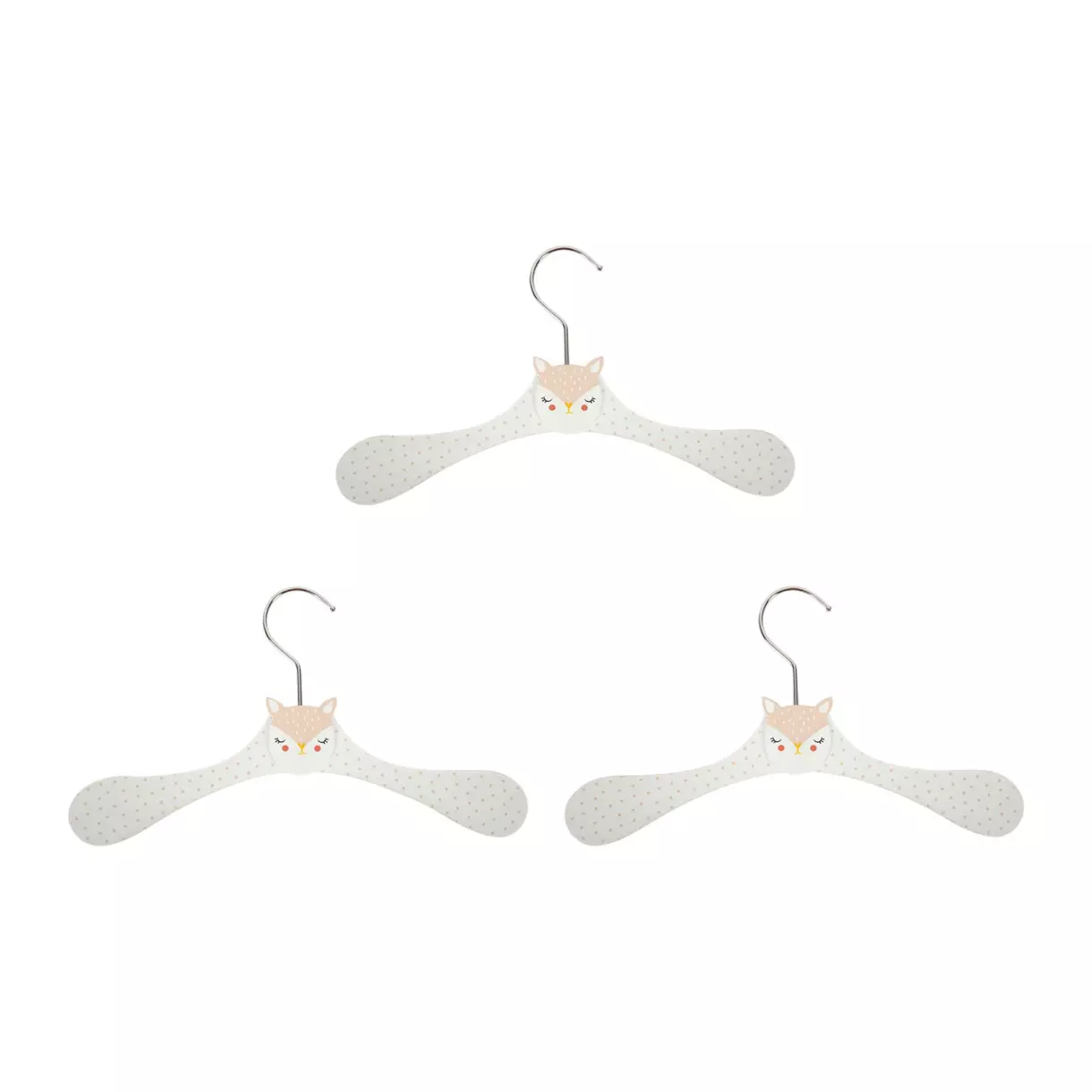 eminza Lot de 3 cintres enfant bois Biche Roses