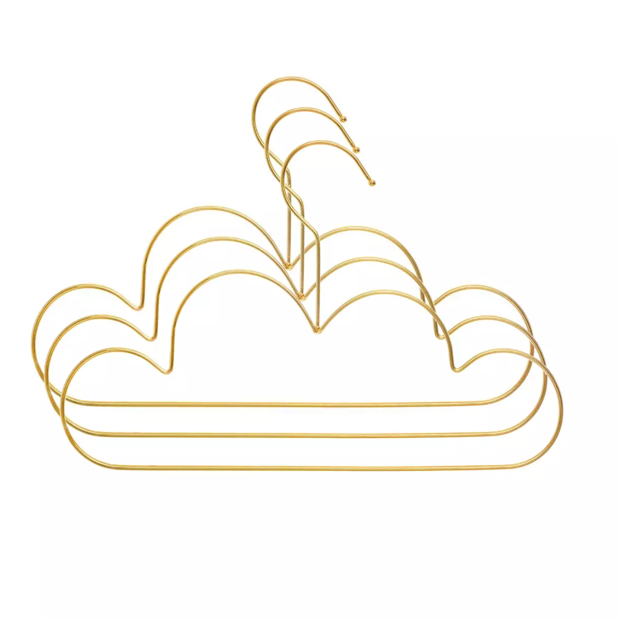 eminza Lot de 3 cintres enfant métal Cloud Or
