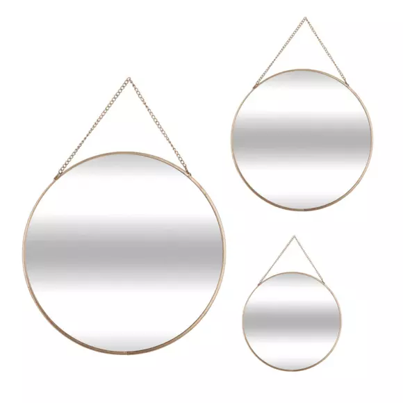 Eminza Lot De 3 Miroirs En Métal (D29 Cm) Ovalia Or
