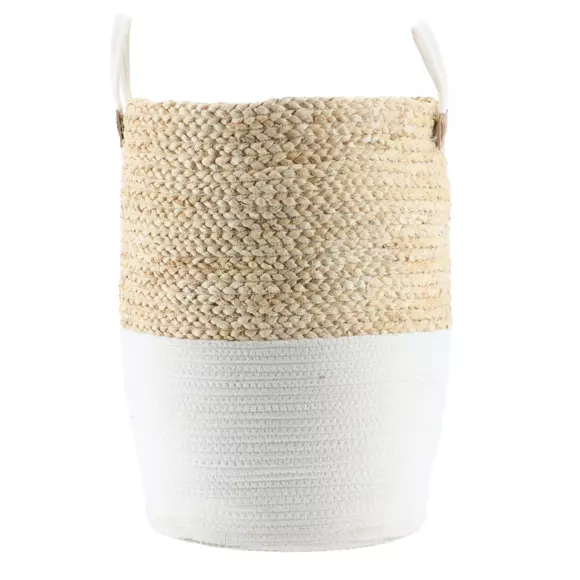 Eminza Lot De 3 Paniers à Linge (H52 Cm) Cocon Blanc