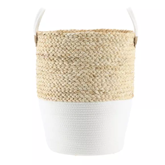 Eminza Lot De 3 Paniers à Linge (H52 Cm) Cocon Blanc