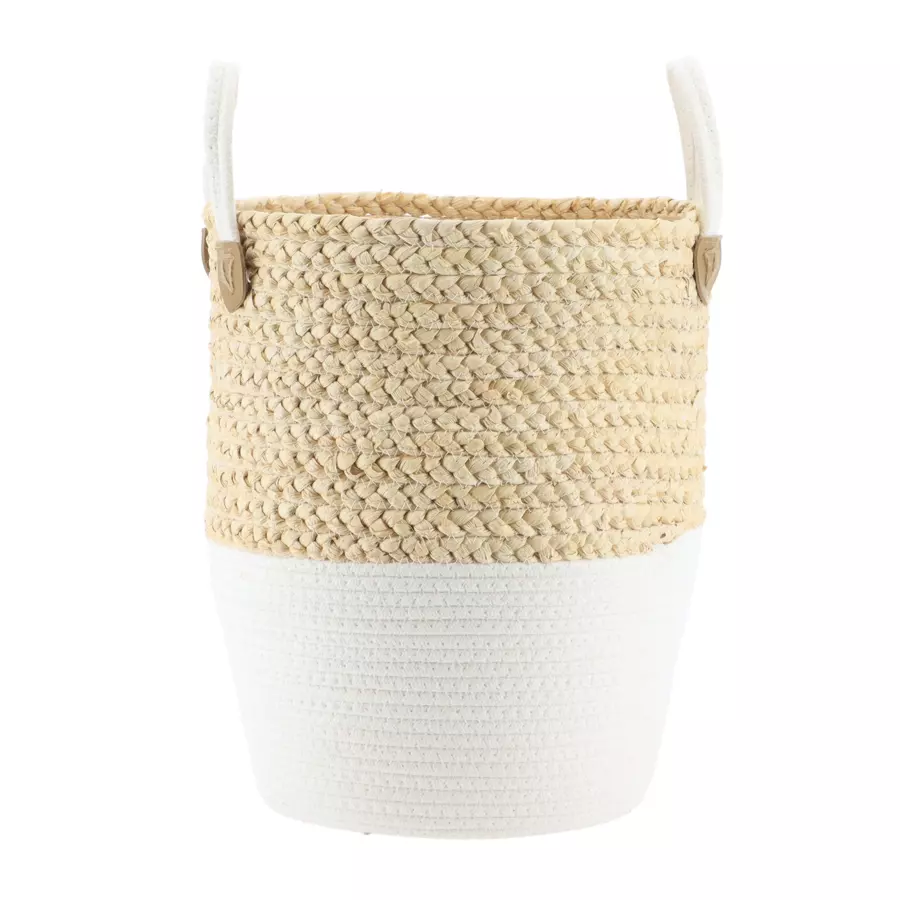 Eminza Lot De 3 Paniers à Linge (H52 Cm) Cocon Blanc