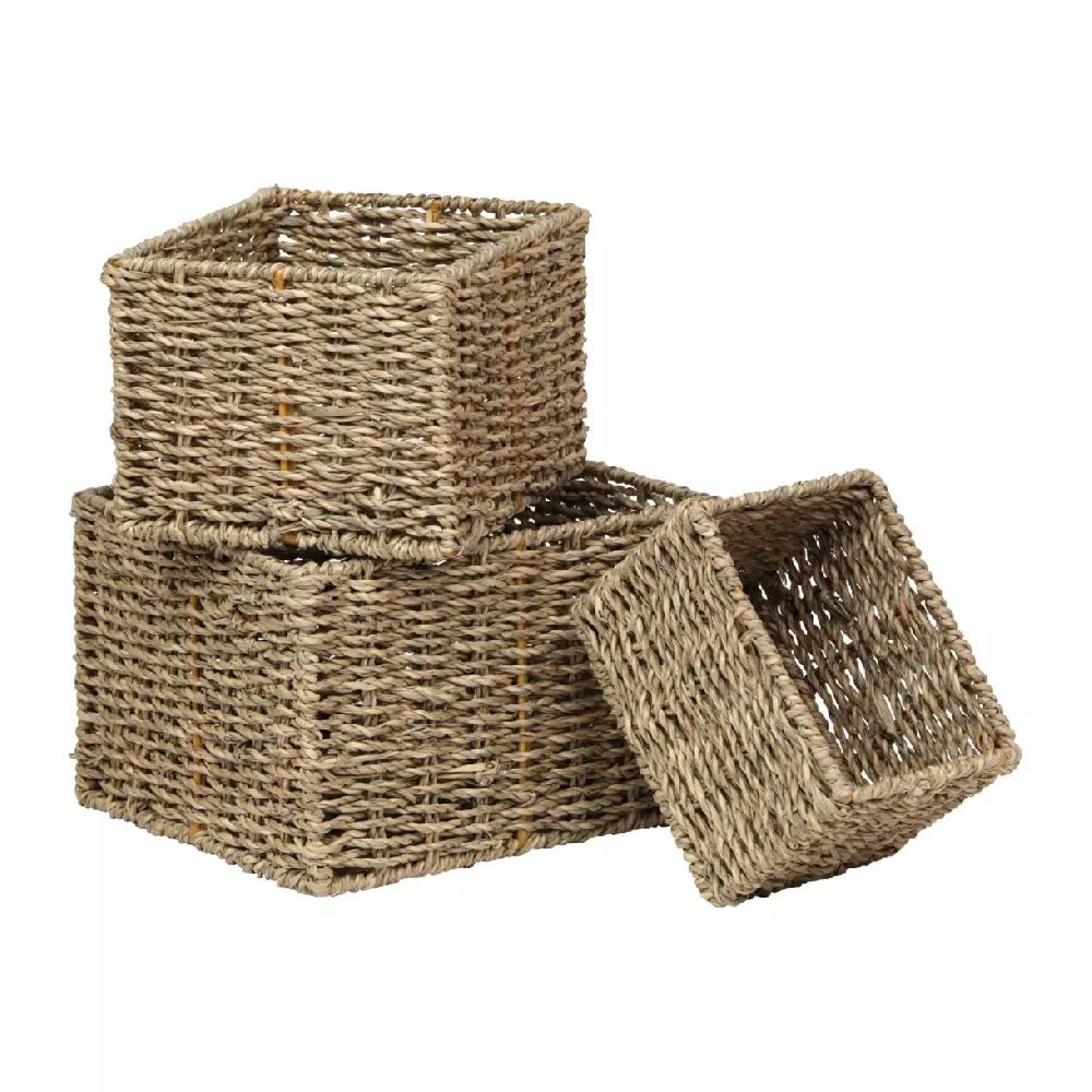eminza Lot de 3 paniers Kaleo Marron