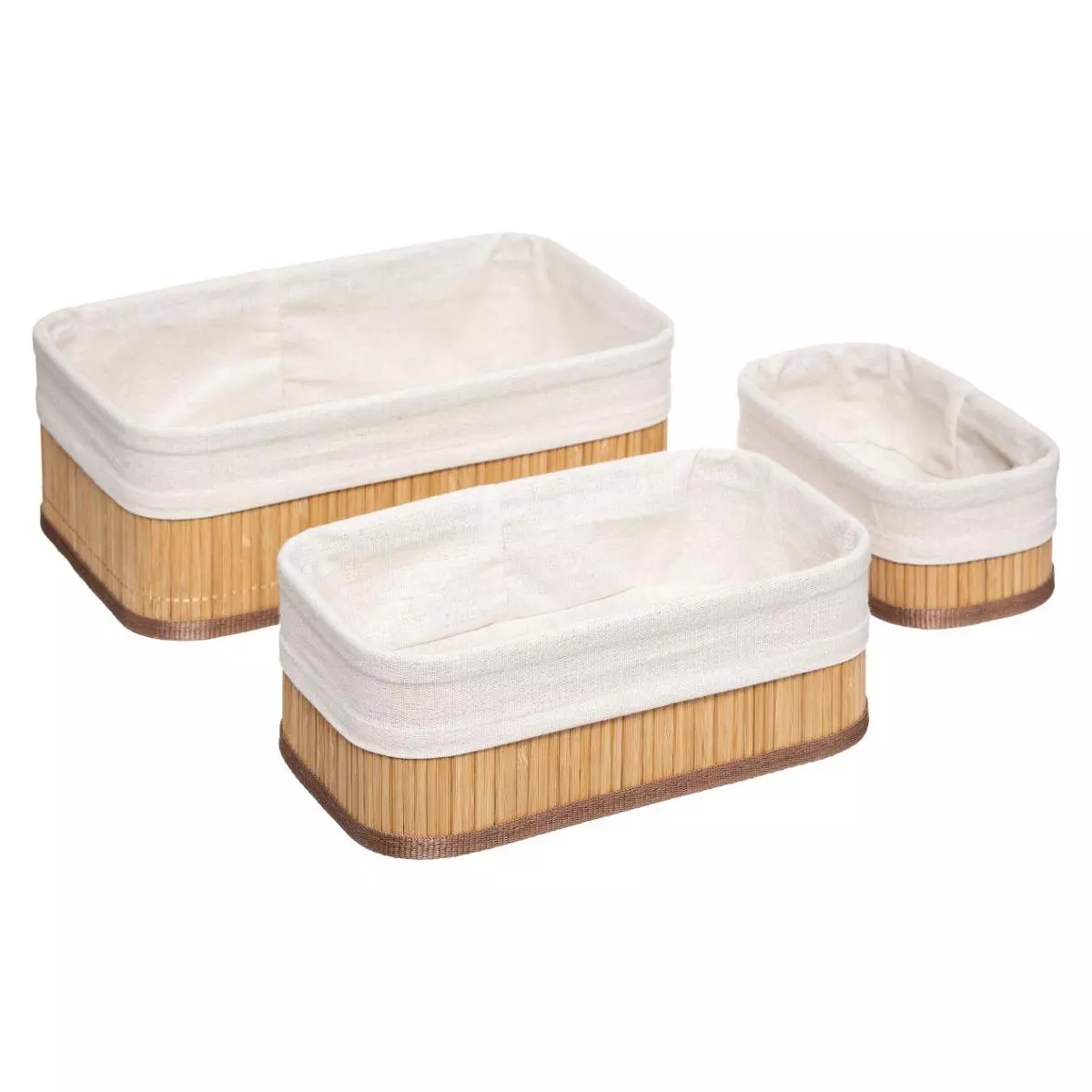 eminza Lot de 3 paniers Nuevo Ecru