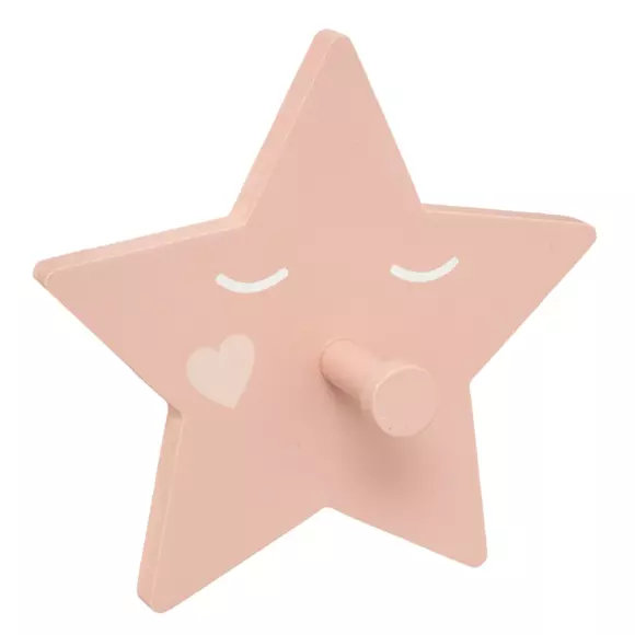 Eminza Lot De 3 Patères Enfant Bois Princesse Rose