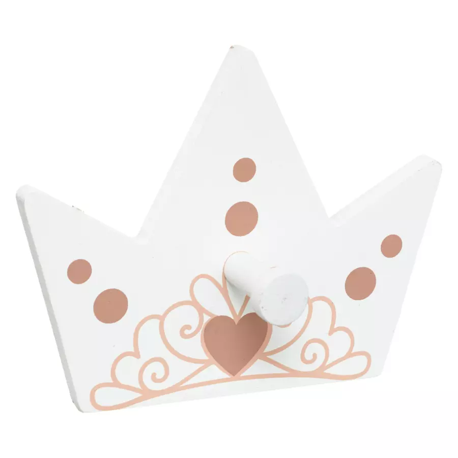 Eminza Lot De 3 Patères Enfant Bois Princesse Rose