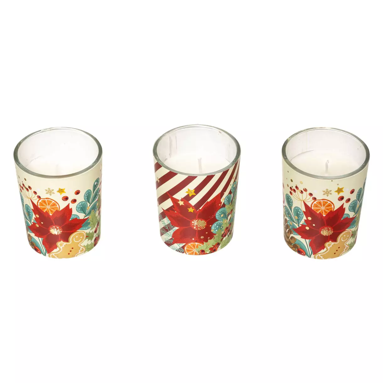 eminza Lot de 3 photophores Flora Multicolore