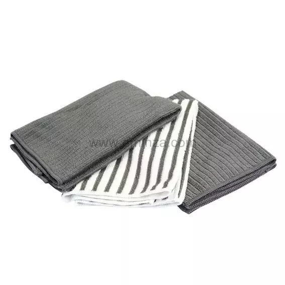 eminza Lot de 3 torchons Cuistot Gris