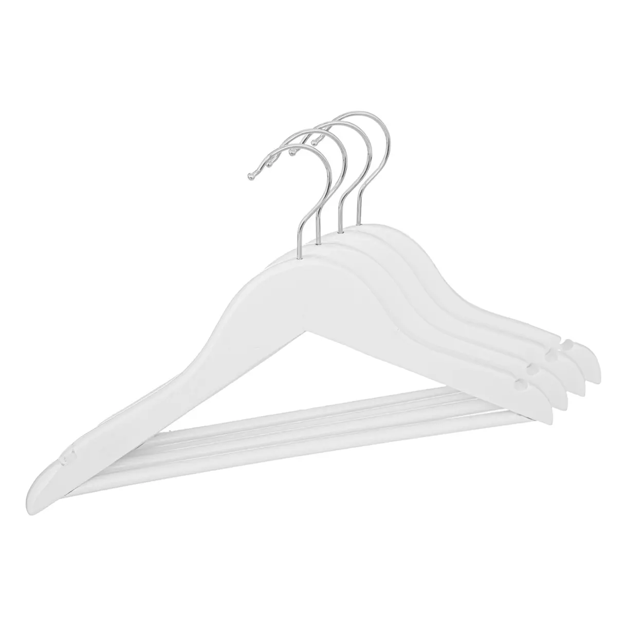 eminza Lot de 4 cintres enfant bois Blanc