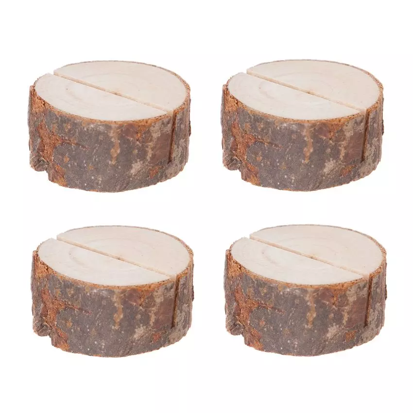 eminza Lot de 4 marque-place en bois Naturel