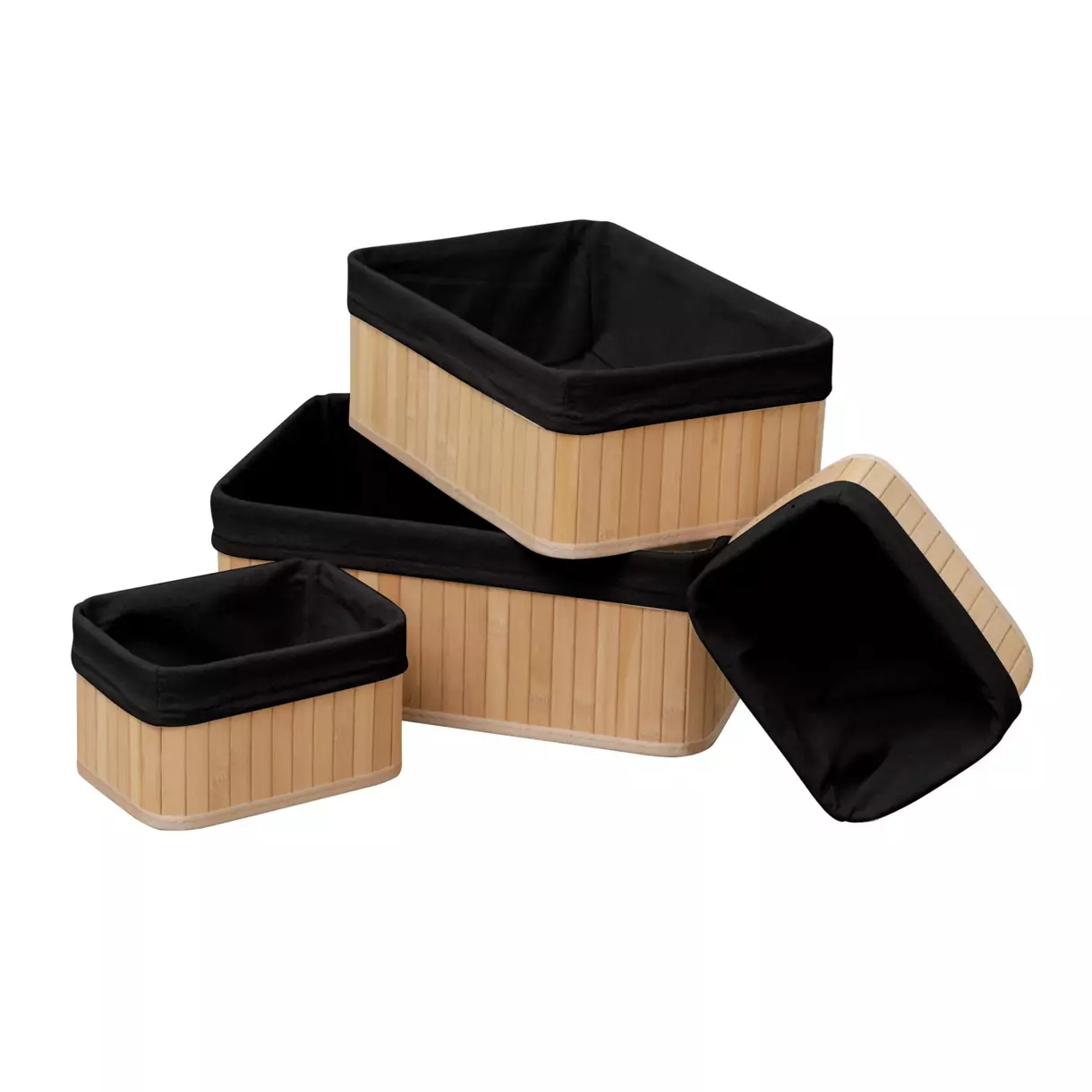 eminza Lot de 4 paniers Anako Noir