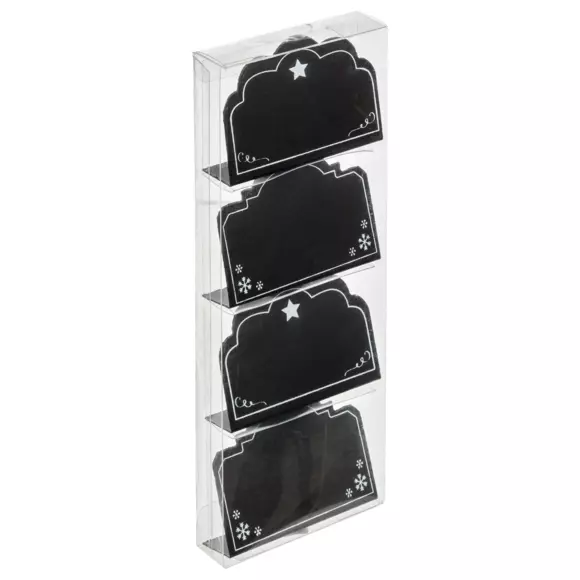 Eminza Lot De 4 Porte-nom Ou Menu Ardoise Noir