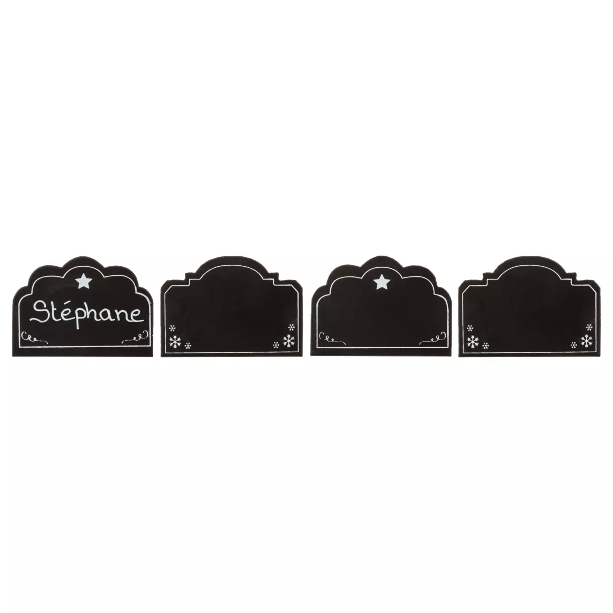 eminza Lot de 4 porte-nom ou menu ardoise Noir