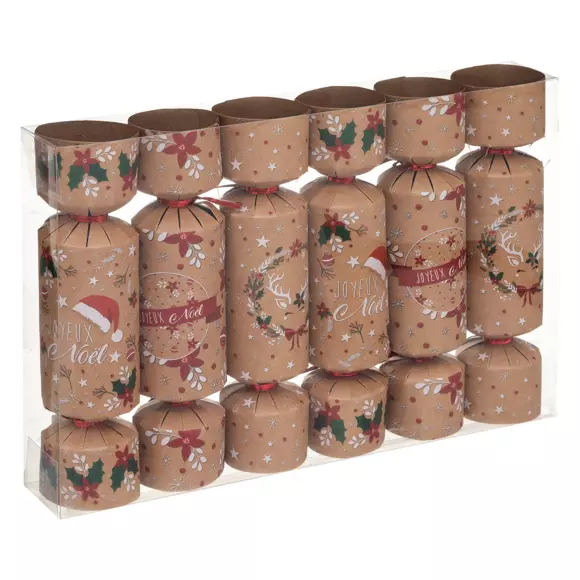 Eminza Lot De 6 Crackers Kraft Beige