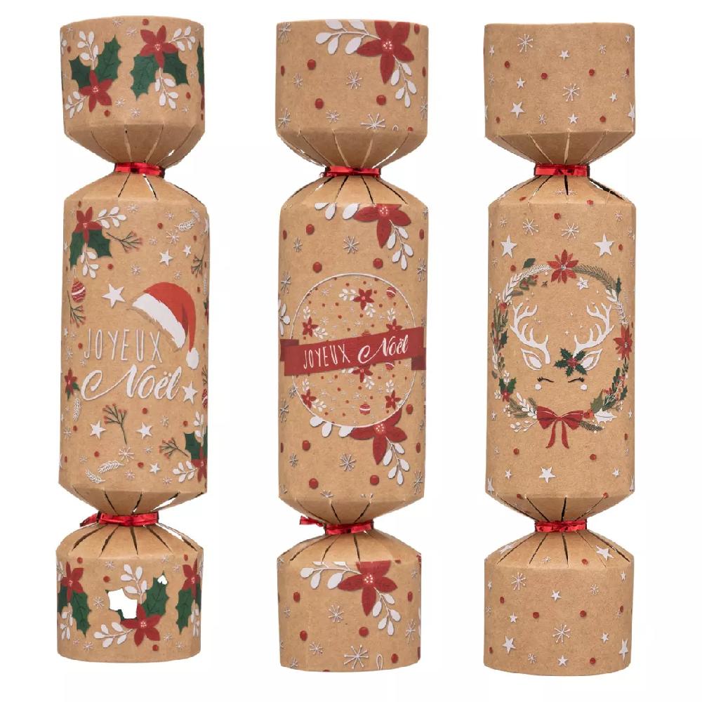 eminza Lot de 6 crackers Kraft Beige