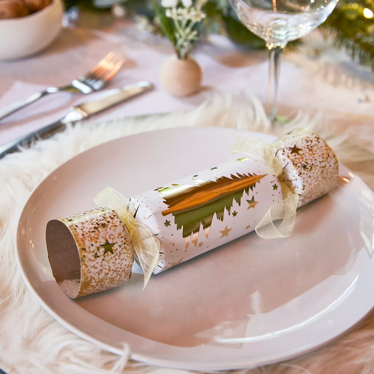 eminza Lot de 6 crackers Sapin Or