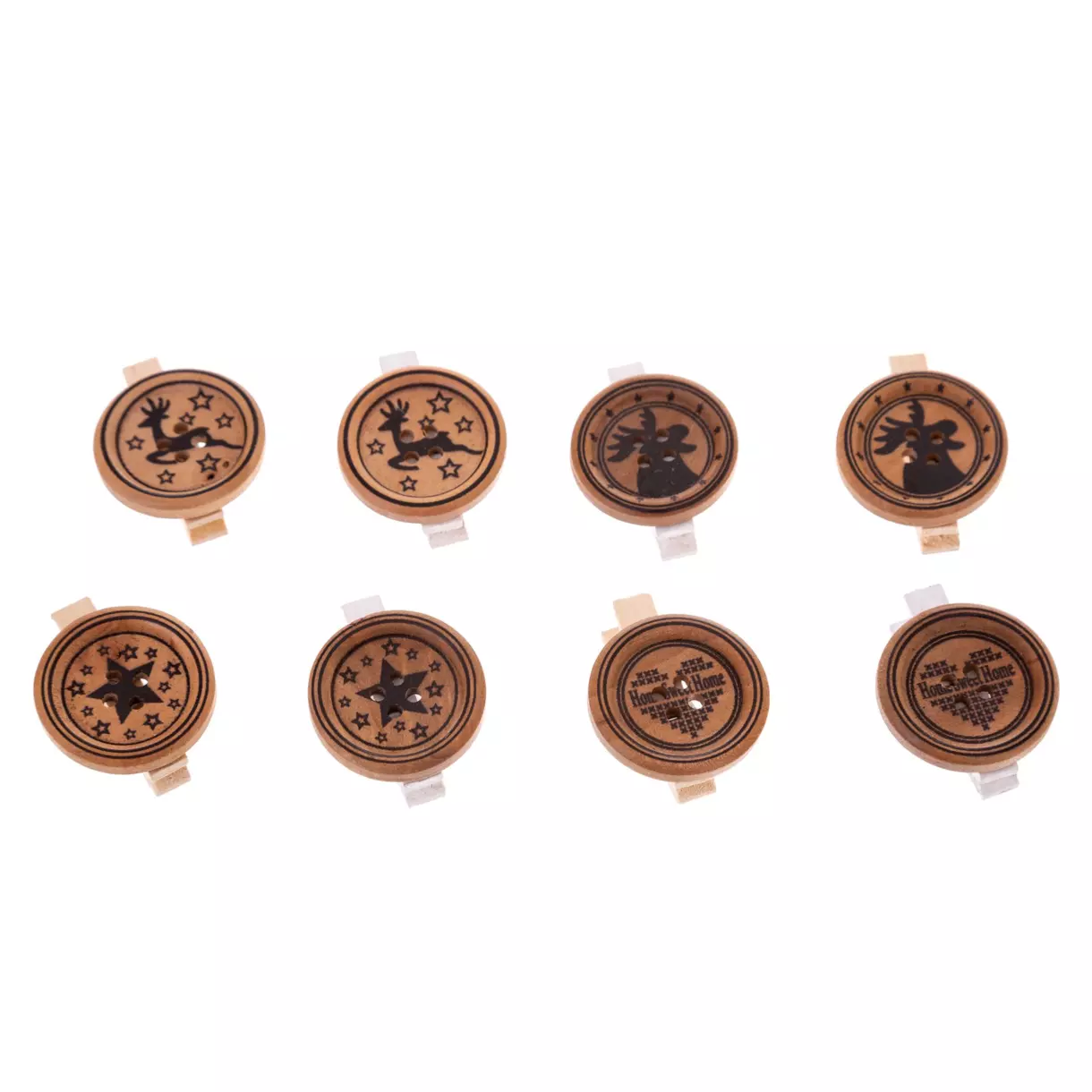 eminza Lot de 8 pinces à linge Boutons imprimés